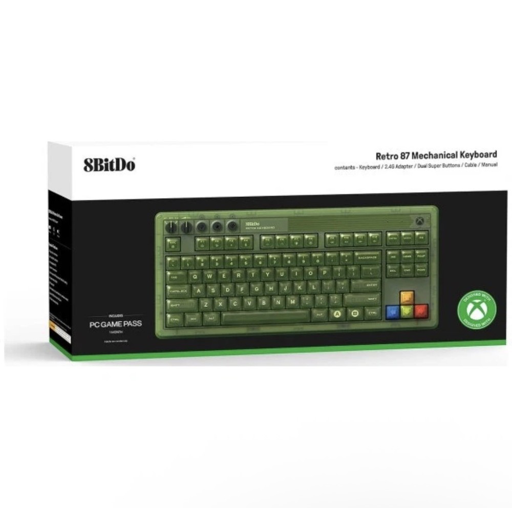 8BitDo Retro 87 Mechanical Gaming Keyboard for Windows & Android - Xbox Edition