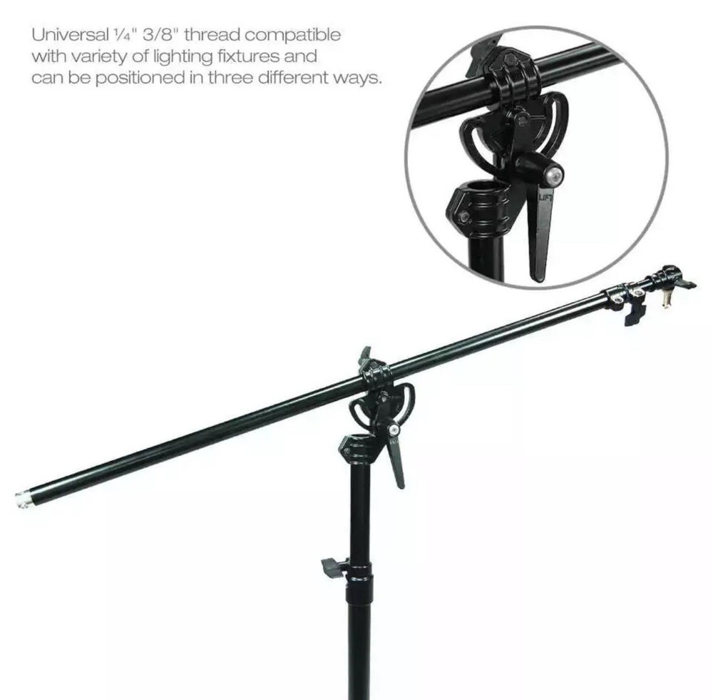 5ft Photo Studio Boom Arm Light Stand Adjustable Rotatable Tripod 🎁 Greenscreen