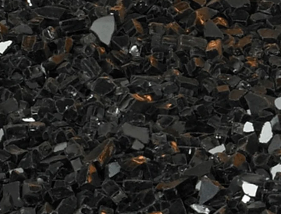 Hearth & Home Onyx Black 2.3lb Reflective Tempered Fire Glass Fireplace Fire Pit