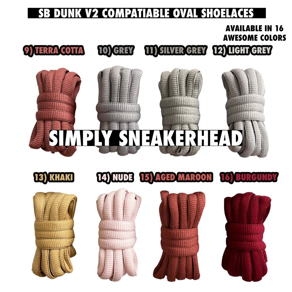 2024 OVAL SB DUNK V2 THICK 9MM COMPATIBLE REPLACEMENT SHOELACES SKATEBOARDING