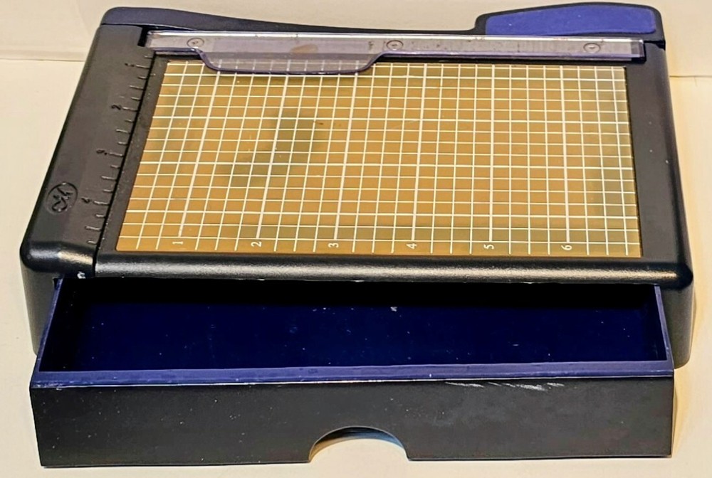 Creative Memories Paper Cutter Trimmer With Storage Drawer. Blue 
