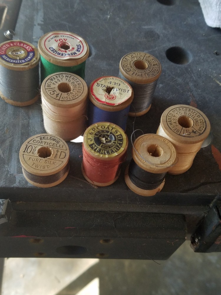 Antique Wooden Thread Spools 79 spools