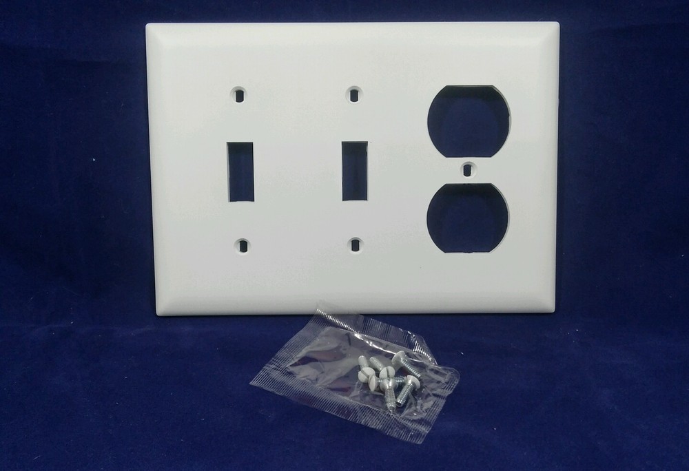 TP28-W 3-Gang Switch Plate, 2-Toggle/1-Dupx, Std, 1 Pack or MultiPack