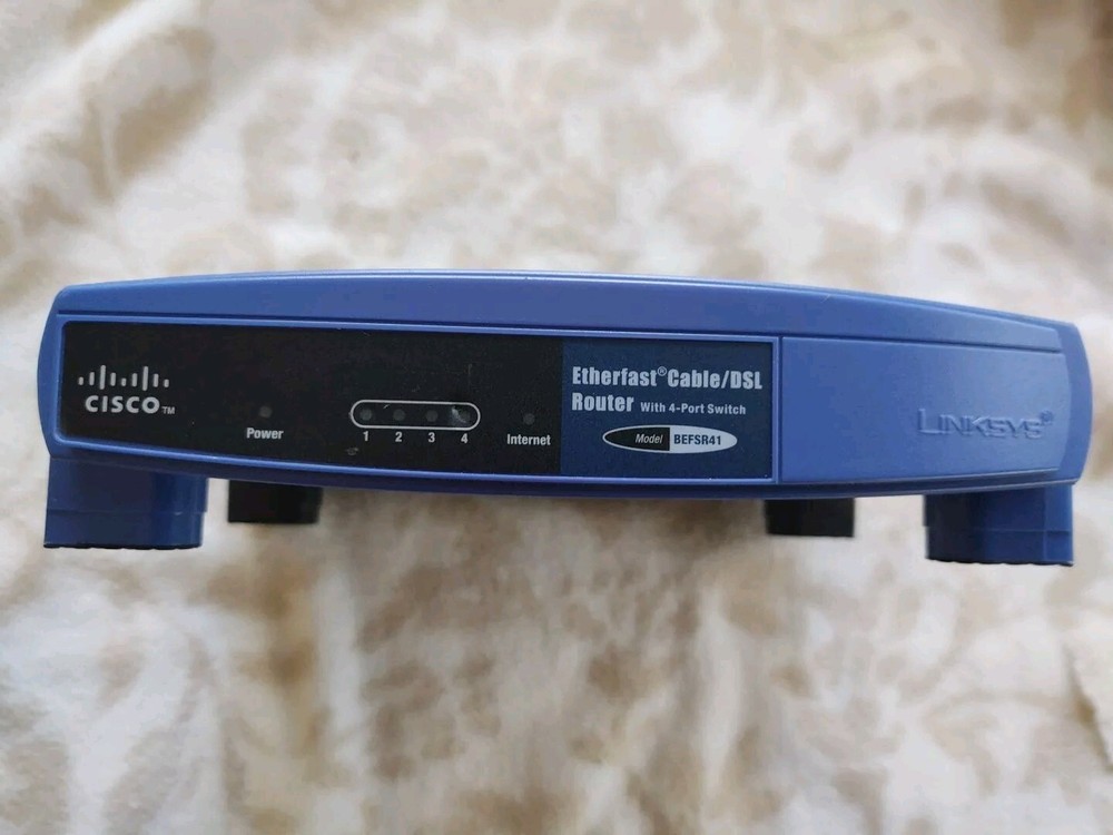 Cisco Linksys EtherFast Cable/DSL Router Switch BEFSR41 4 Port- NO Power Cord