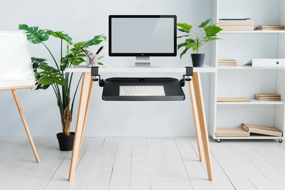 Mobotron Clamping Under-Desk Keyboard Tray with Ergonomic 3-Angle Adjustment