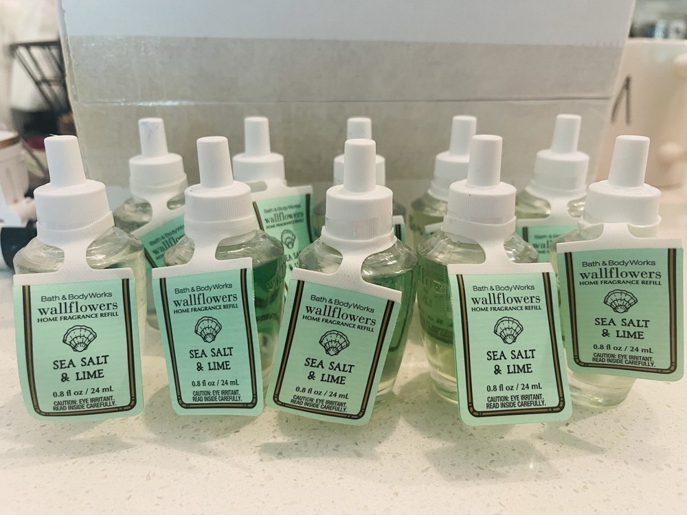 10x New  Bath Body Works Sea Salt And Lime Diffuser Refill Bulbs