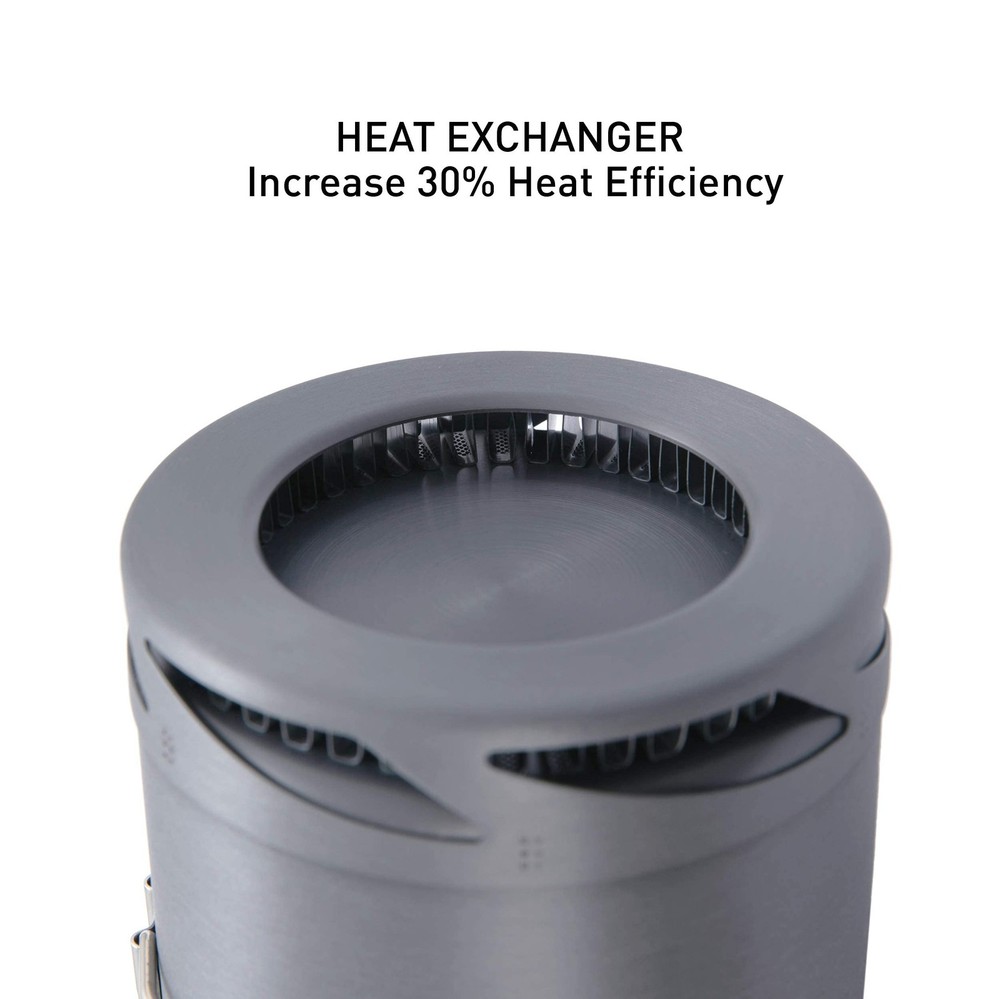 Lightweight Camping Pot with Heat Exchanger, Portable Hard Anodized Cookware