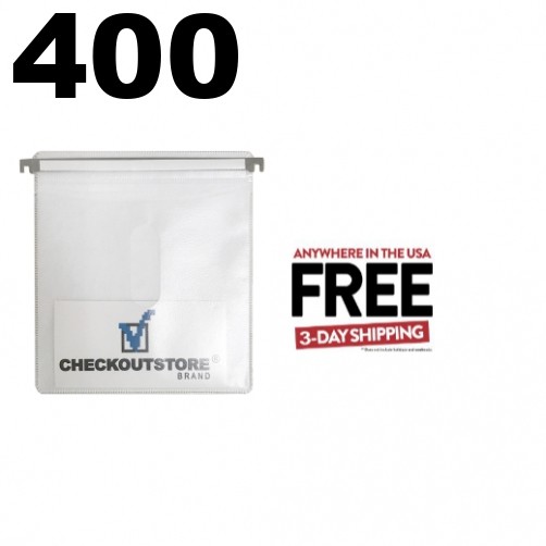 400 CD Double-sided Refill Plastic Hanging Sleeve White ** 1-3 DAY