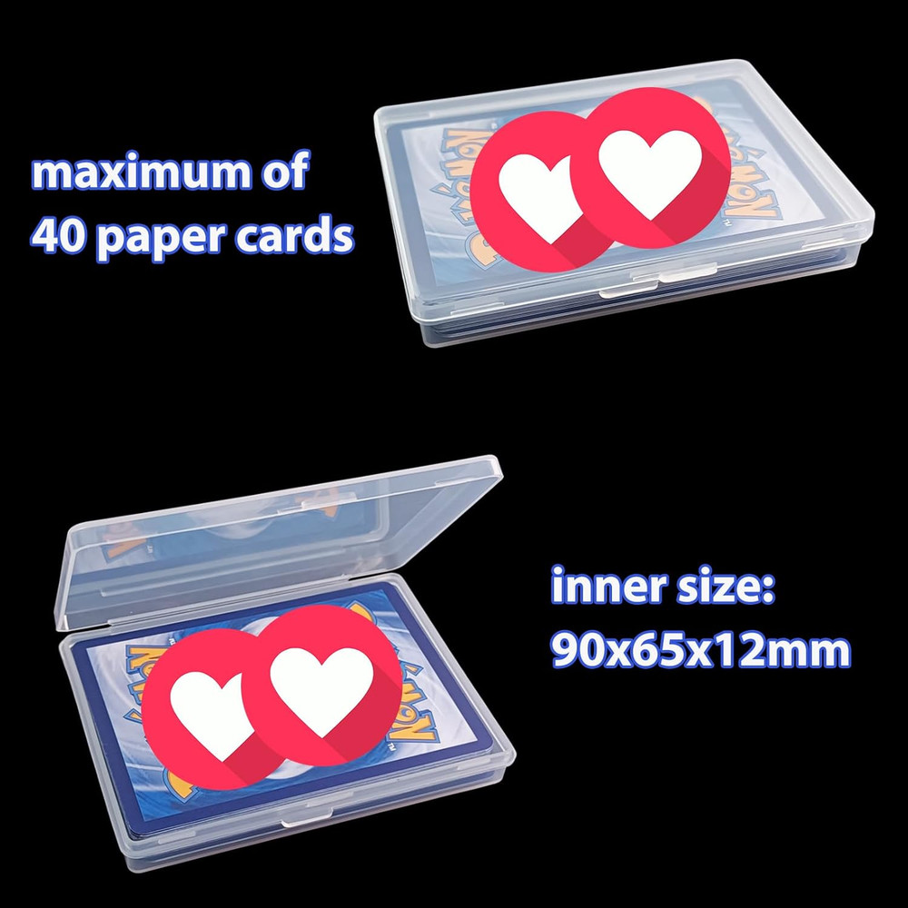 4 Pcs Mini Trading Card Case Clear Plastic Storage Box Game Card Deck Box Cards