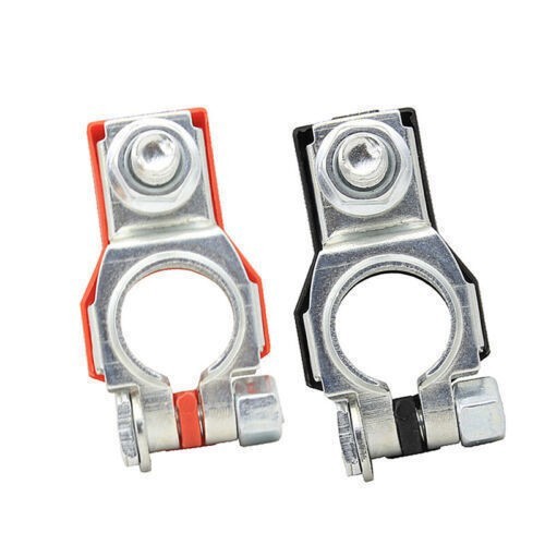 2x Car Battery Terminal Clamp Connectors Positive Negative Release Disconnect