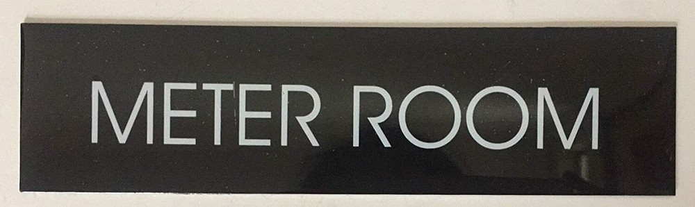METER ROOM SIGN (BLACK ALUMINUM) ref1020-REF24-1027