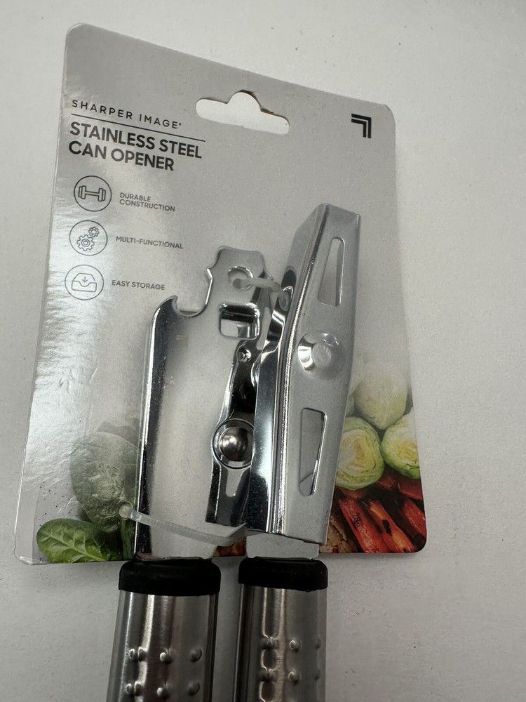 Sharper Image Can Bottle Opener Hand Held Stainless Steel New In Packaging