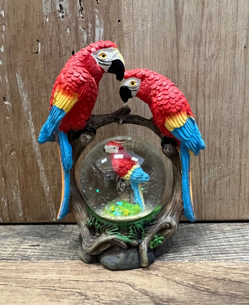 Parrots Resin Snowglobe 4" x 3"