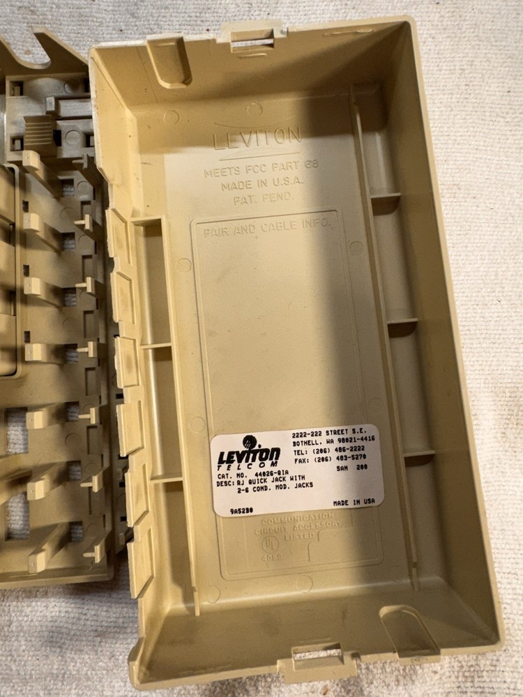 2 Pack Leviton Ivory 12-Port Surface Mount Phone Jack Telephone Data Block