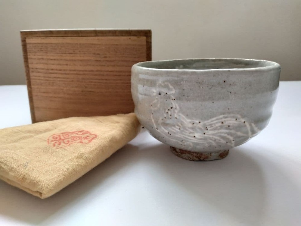 Tea Utensils Fourth generation Shimizu Rokubei matcha chicken pattern inner brus