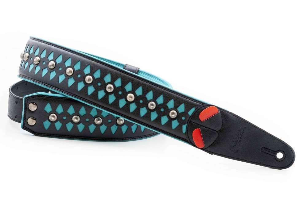 RightOn! Armour Design Guitar Strap; Teal