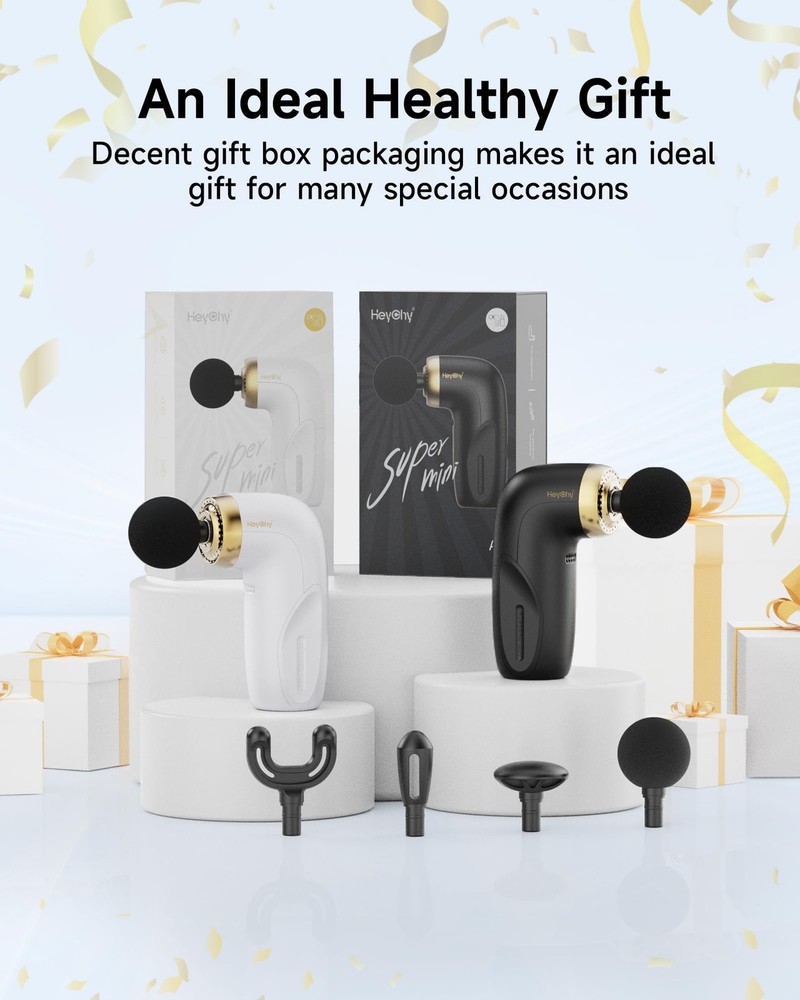 HEYCHY A1 Super Mini Massage Gun, Percussion Deep Tissues Muscle White