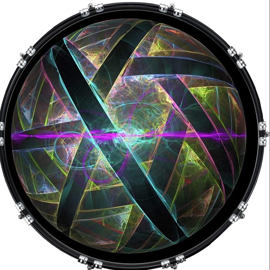 Custom 22" Kick Bass Drum Head Graphical Image Front Skin Ball