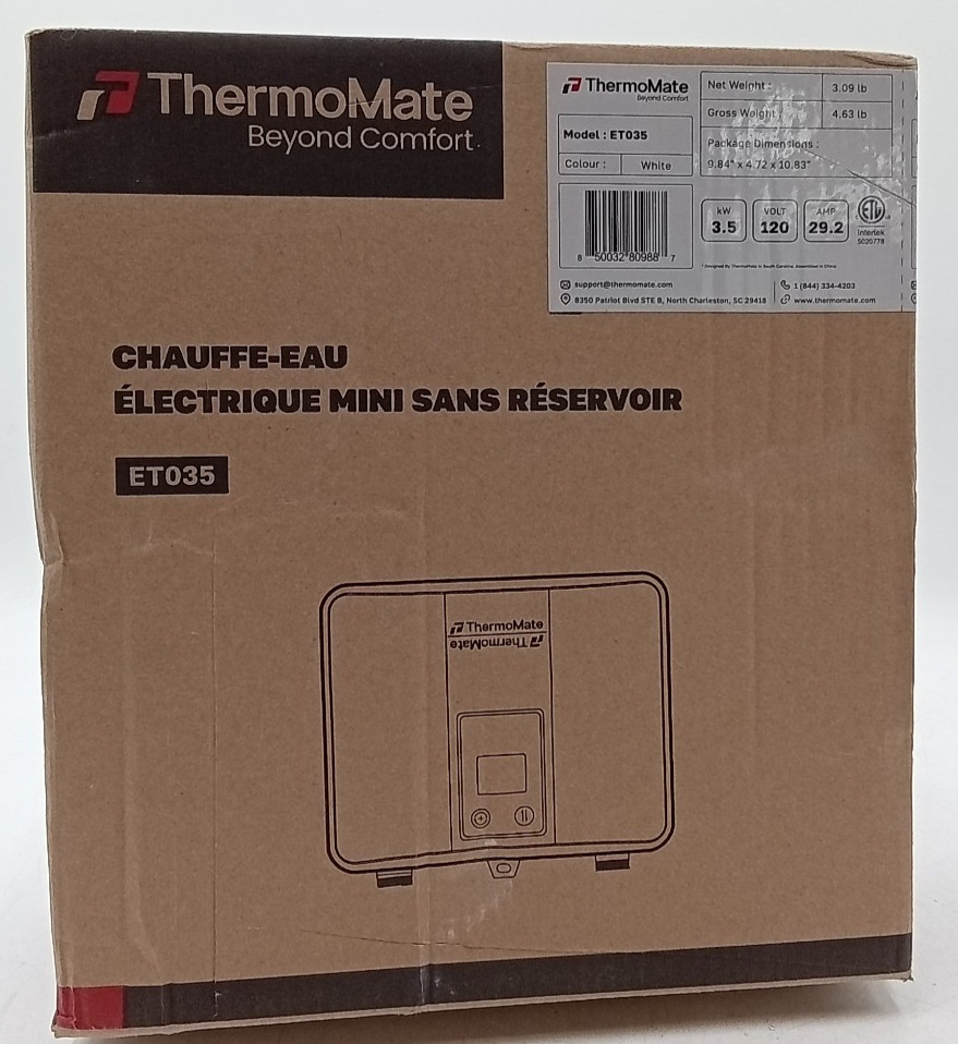Thermomate ET035 Electric Tankless Water Heater Mini White