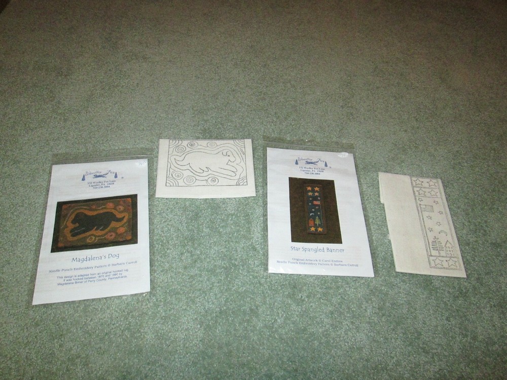 Rare WOOLLEY FOX - NEEDLE PUNCH PATTERN & PRE-PRINTED FABRIC YOU CHOOSE: