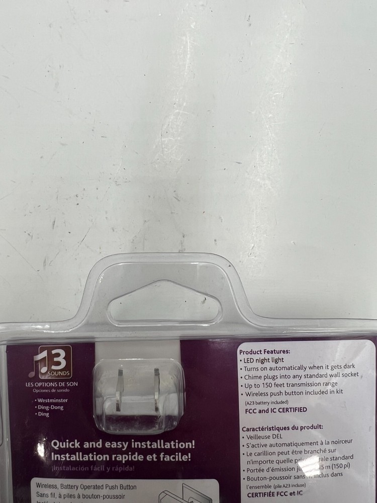 Heath Zenith SL-7776 Wireless LED Night Light Doorbell, White, Adjustable Volume