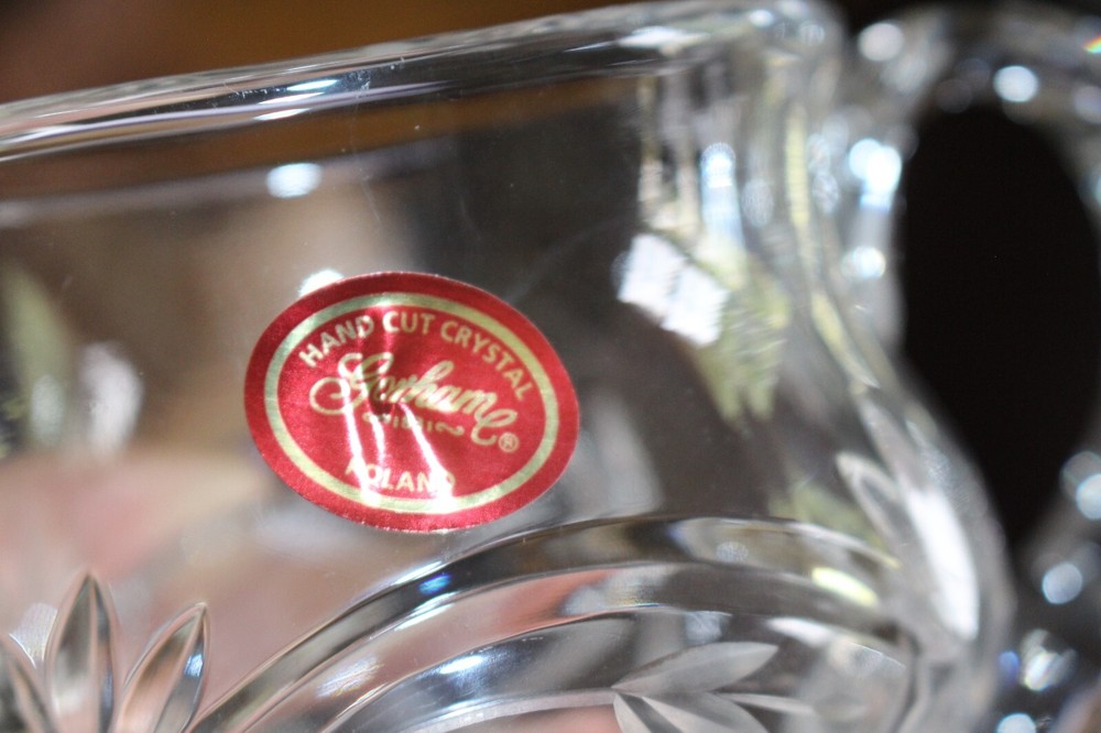 Gorham Crystal Etched Creamer Mini Pitcher Poland NEW with Sticker
