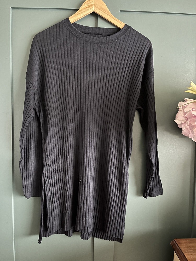 XL SHEIN CO ORD SET PYJAMAS RIBBED NAVY