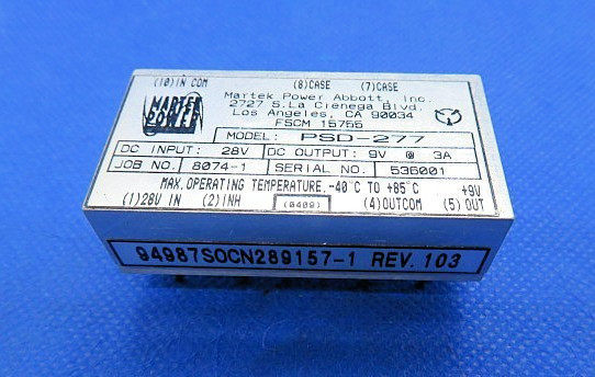 MARTEK POWER PSD-277 MILITARY GRADE DC/DC POWER CONVERTER