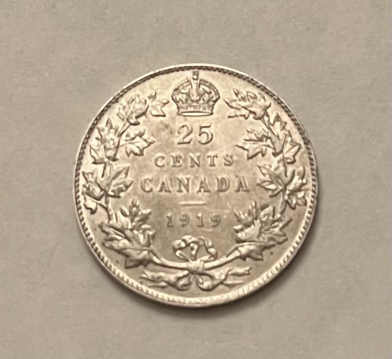 1919 Canada 25 cents - AU+