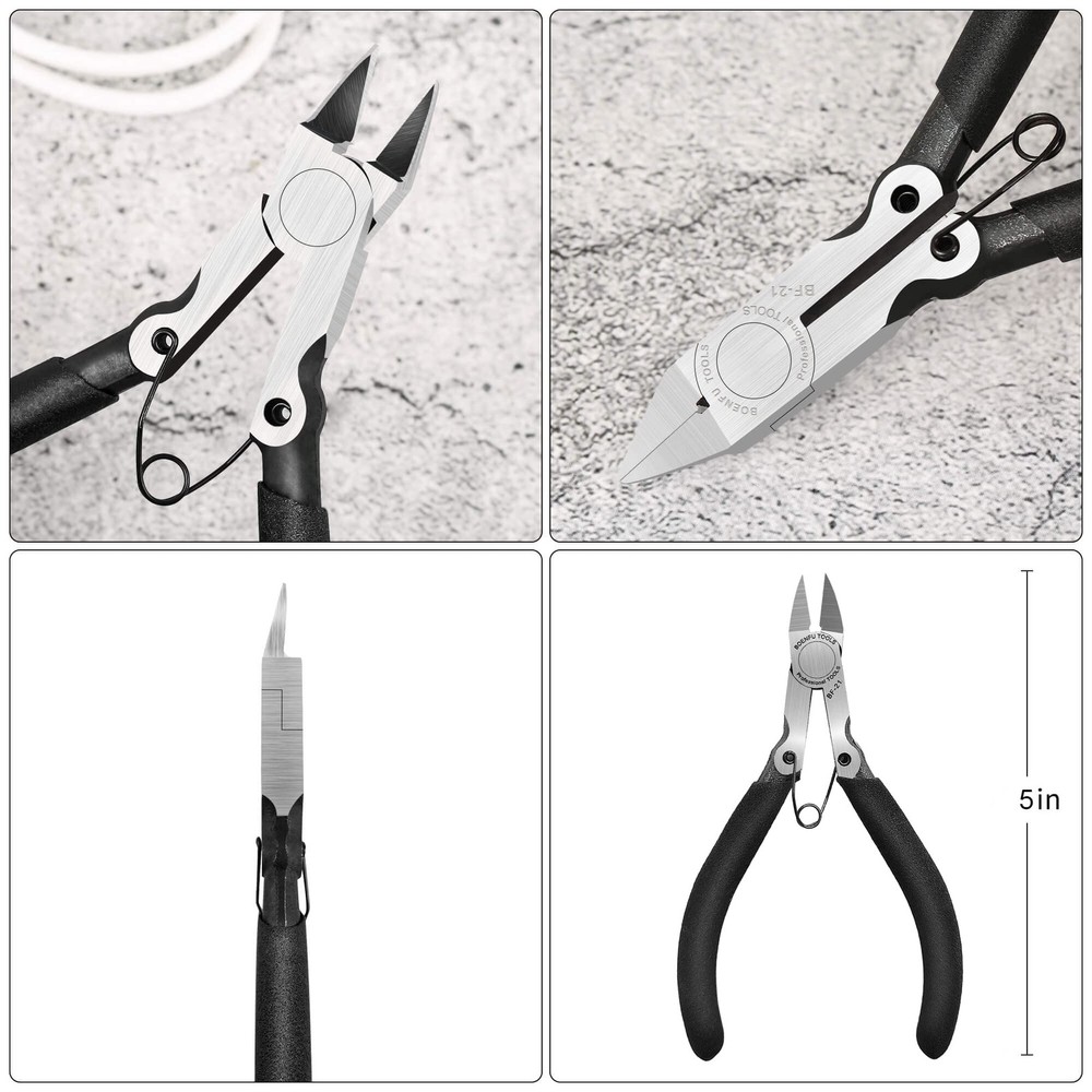 BOENFU 5 inch Precision Flush Cutters Multi-functional 5 inches, 5 Inches