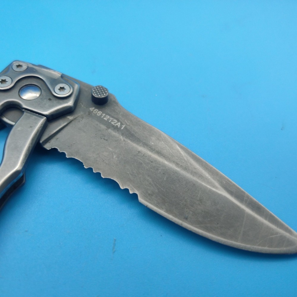 USED GERBER FOLDING PARAFRAME KNIFE PARTIALLY SERRATED BLADE SHARPENED