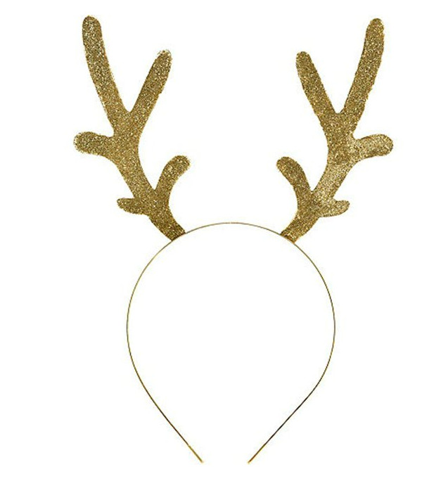 Gold Metal Reindeer Antler Headband