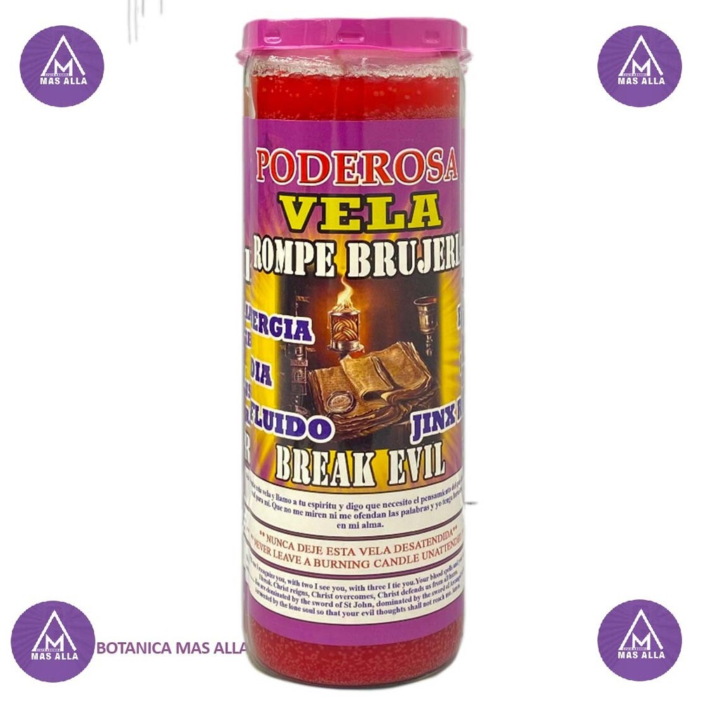 Veladora - Vela Preparada Rompe Brujeria  - Fixed Candle Break Evil - 7 Days