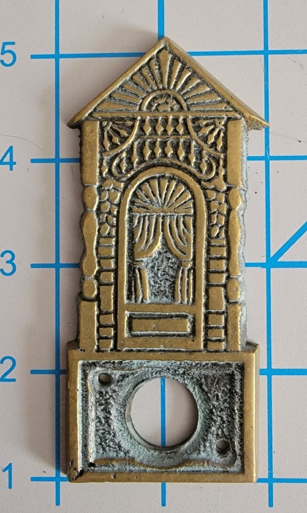 Flora and Fauna Solid Brass Doorbell Window w/ Curtains