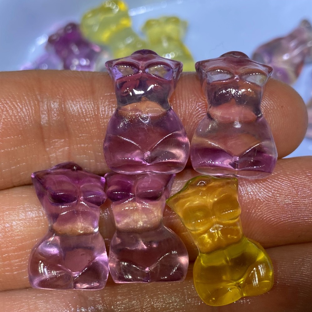 Natural Colorful fluorite Quartz mini  model hand carved crystal healing 5PC