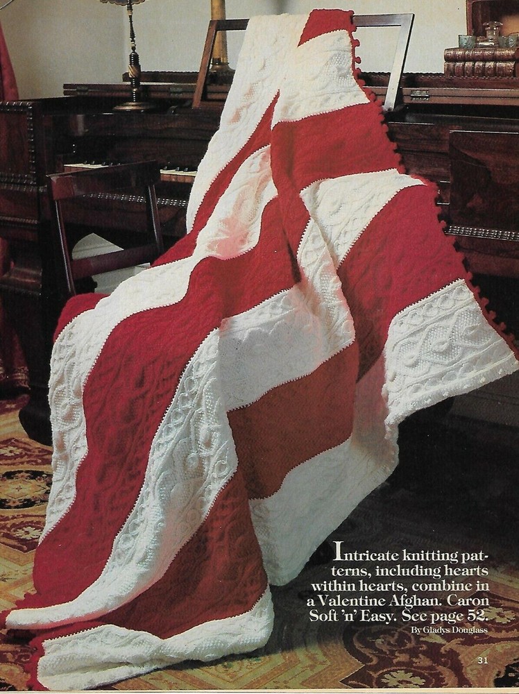 Valentine Afghan knitting PATTERN INSTRUCTIONS