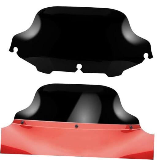 8" Black Wave Windshield – Wind Splitter Windscreen Fit 8inch Fit 96-13 Black