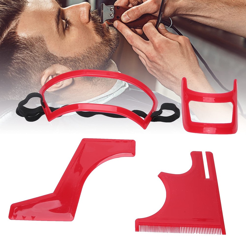 4Pcs Beard Shaping Tool Kit, Beard Shaper with Precise Templates for Men's Gr...