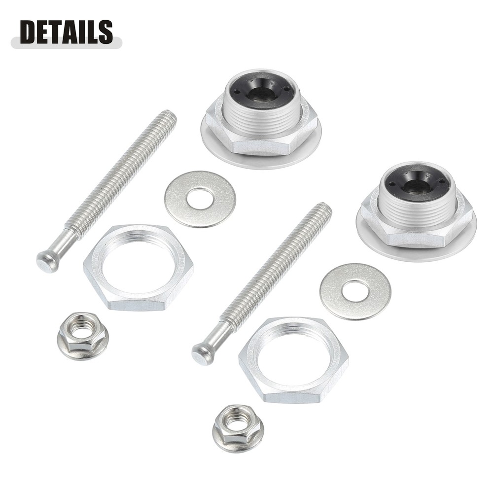 Aluminum Alloy Lock Button Hood Snap Clasp - 4pcs, Silver