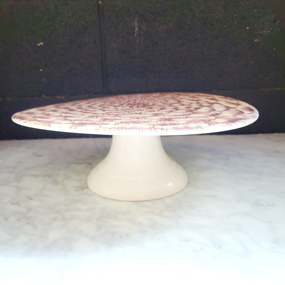 READ Authentic JOHN DERIAN Peony Bloom Target Melamine Cake Stand White Pink