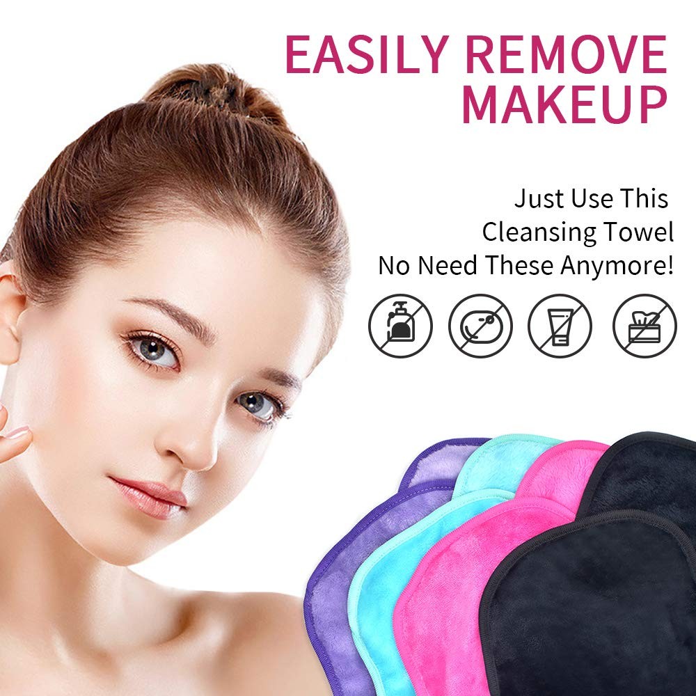 UWEME Makeup Remover Cloths 4 Count: Microfiber 4 Count (Pack of 1), Assorted