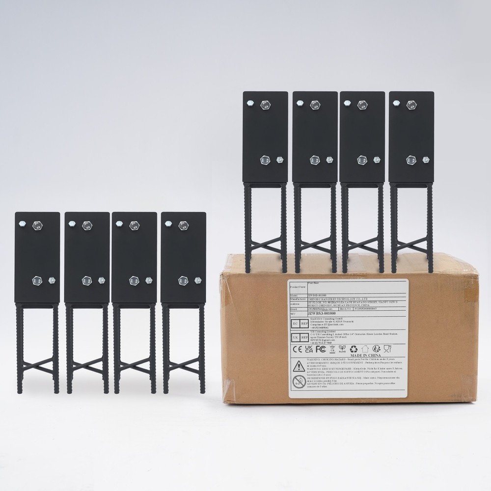 8Pcs Post Base Holders Multi-Functional U-Shape Concrete Foundation Fence Set