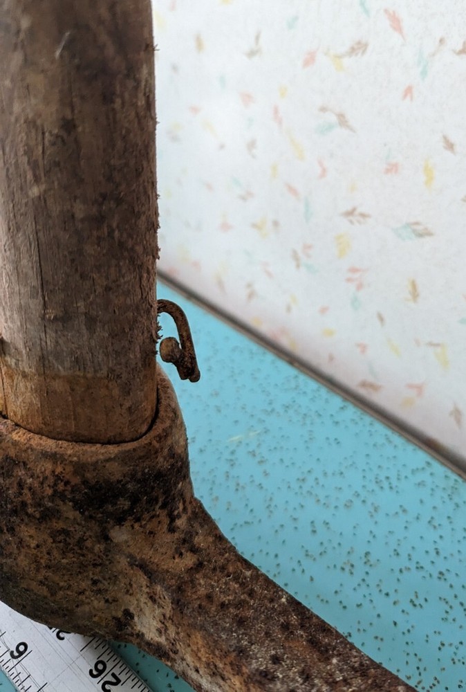 Antique Pick Axe Square Nails Just Over 3' Primitive