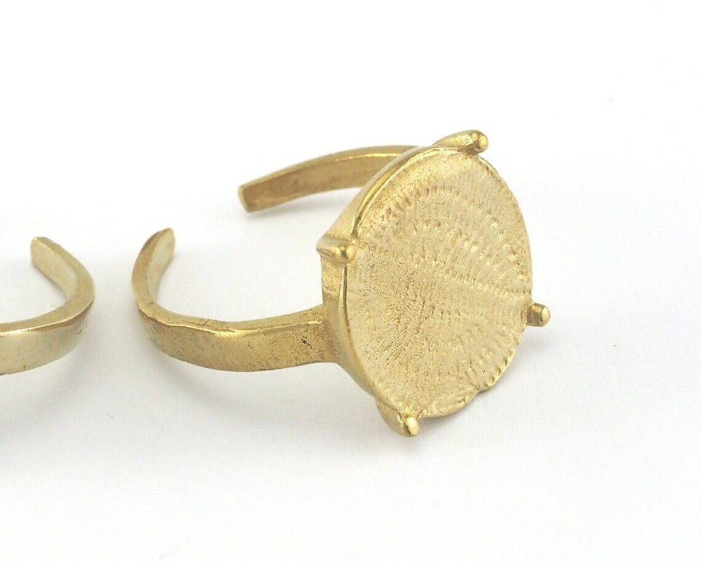 Signet Ring Adjustable Ring Bezel Blank Raw brass (18mm 7.5US inner size 3855