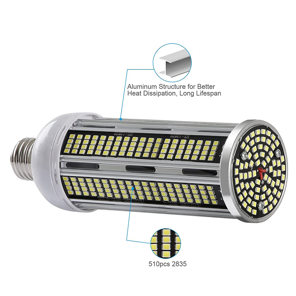600W Equivalent LED Corn Light Bulb 60W 7000 Lumen 5000K Daylight White E26/E27