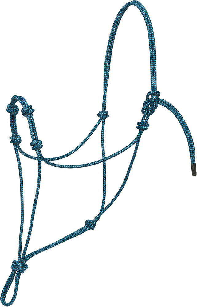 Weaver Leather Four Knot Rope Halter, Blue/Black, Average