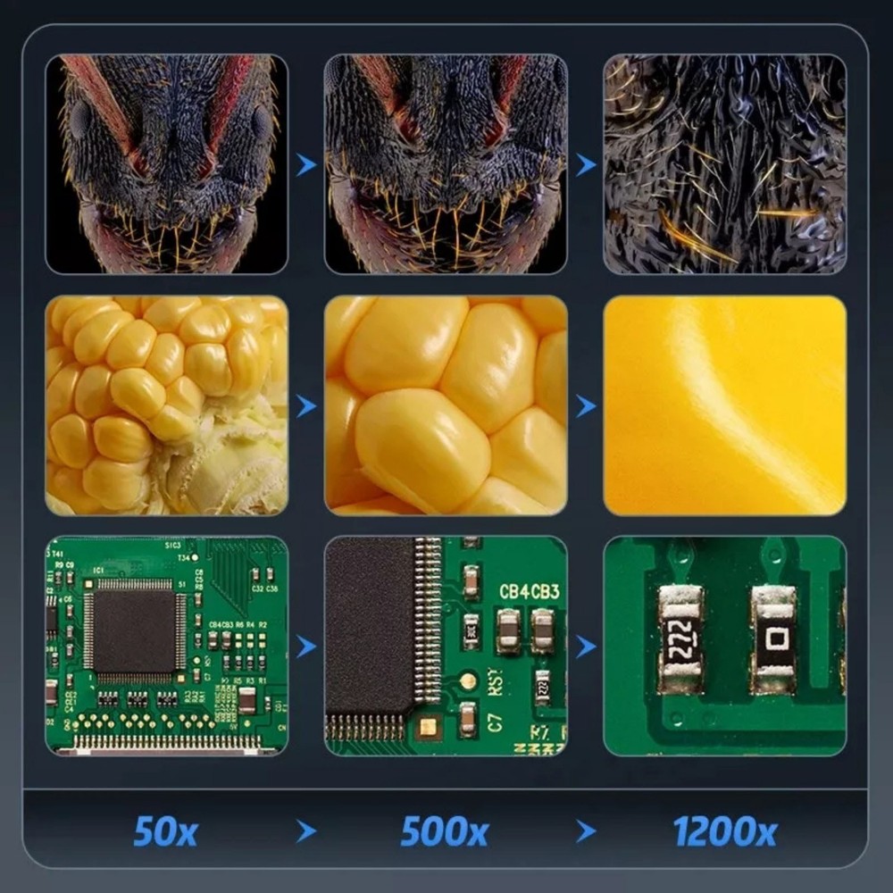 1200X 1080P Video Focusing Digital Microscope Camera With 7 "IPS Screen