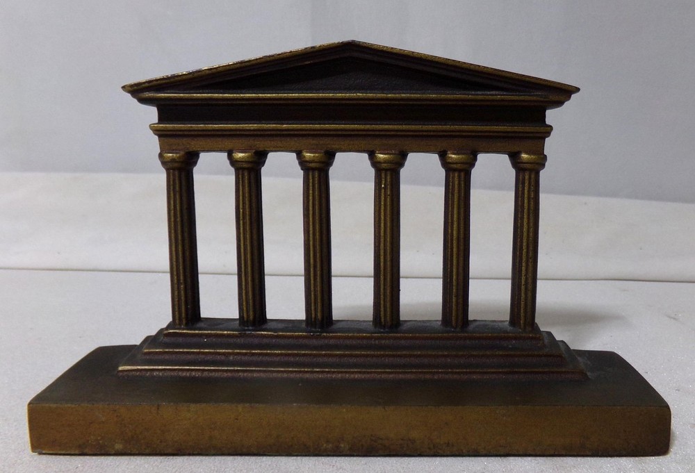 Vintage Cast Iron Parthenon Bookend Bookends
