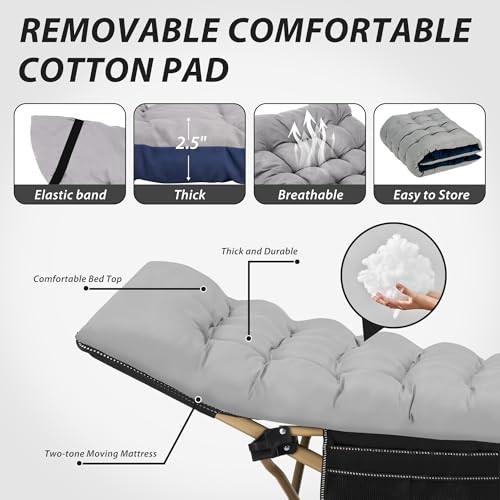 Folding Camping Cot for Sleeping, Portable Cots for Black(with Mattress)