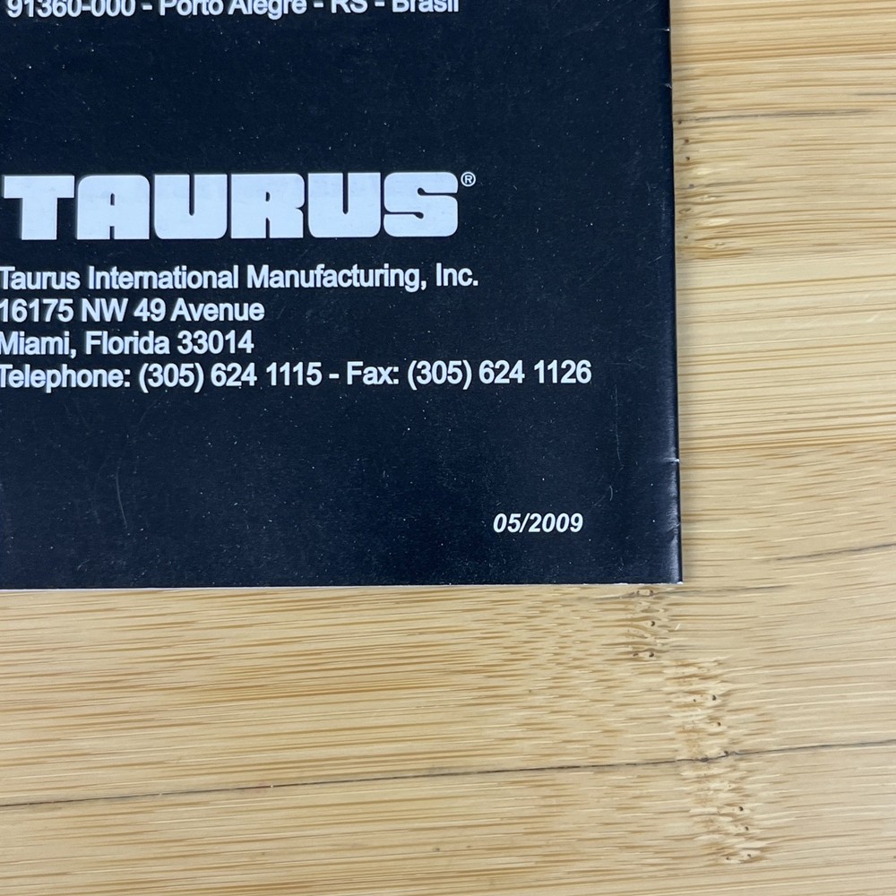 TAURUS REVOLVER OWNERS MANUAL 2009